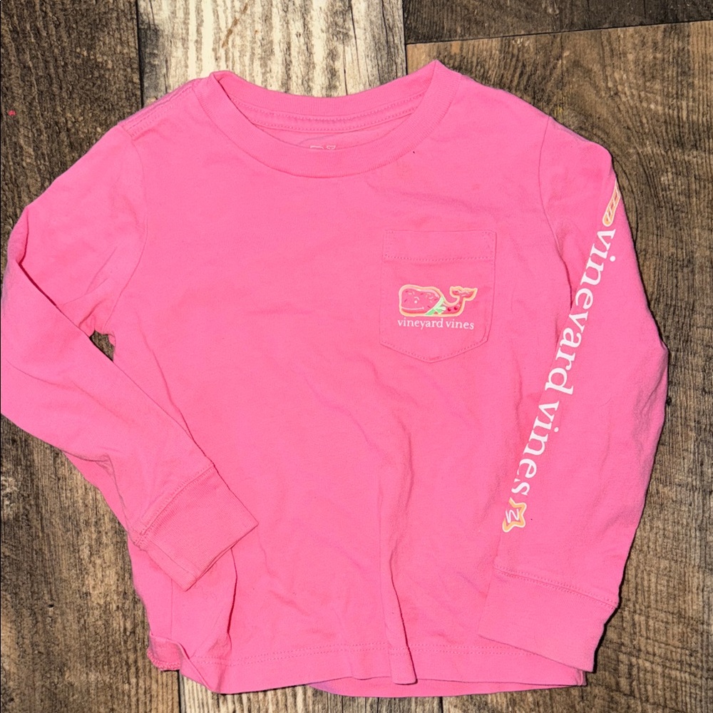 Vineyard Vines Kids Pink Long Sleeve Tee